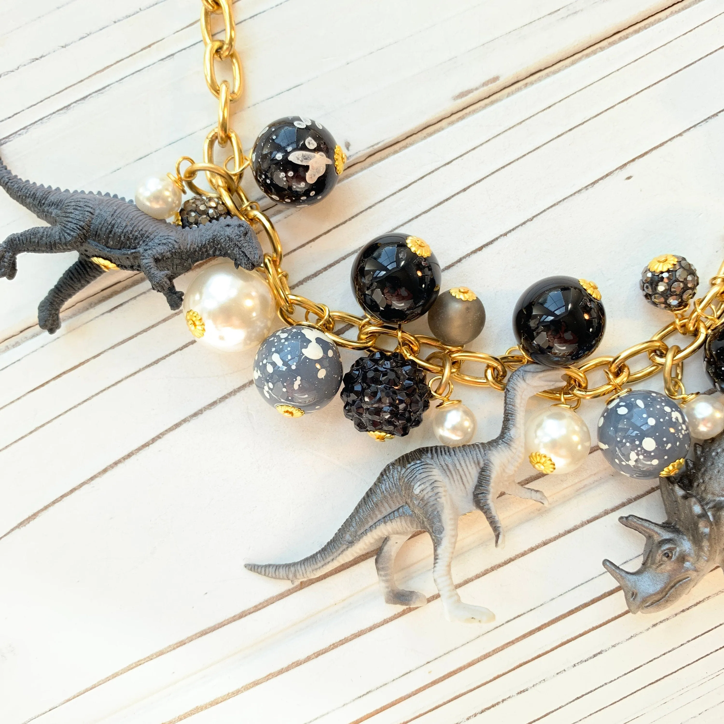 Slate Gray Dinosaur Necklace