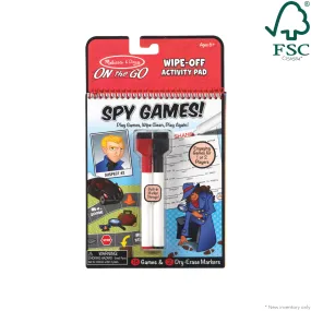 Spy Games Wipe-Off Activity Pad – On the Go Travel Activity