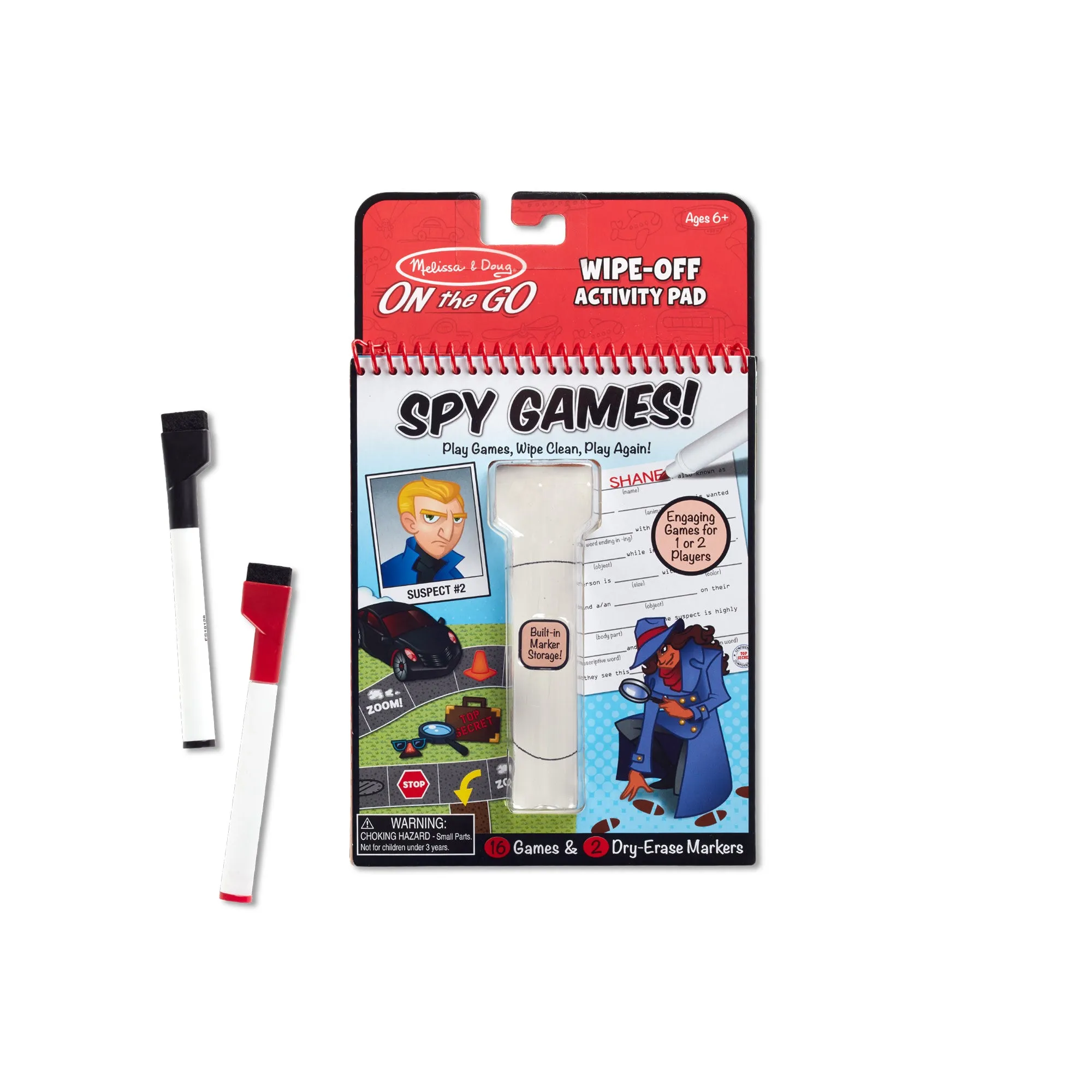 Spy Games Wipe-Off Activity Pad – On the Go Travel Activity