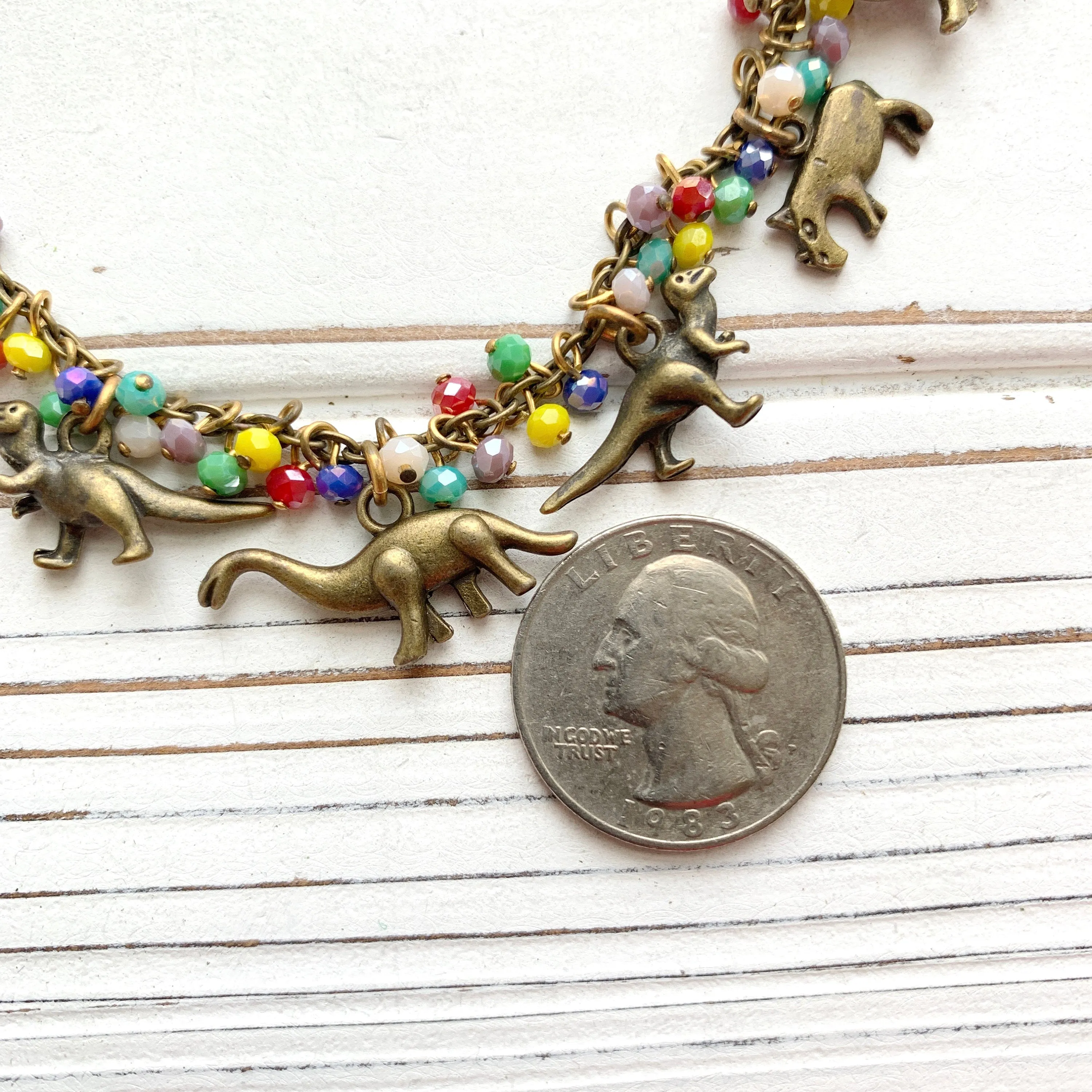 Tiny Dinosaur Charm Necklace