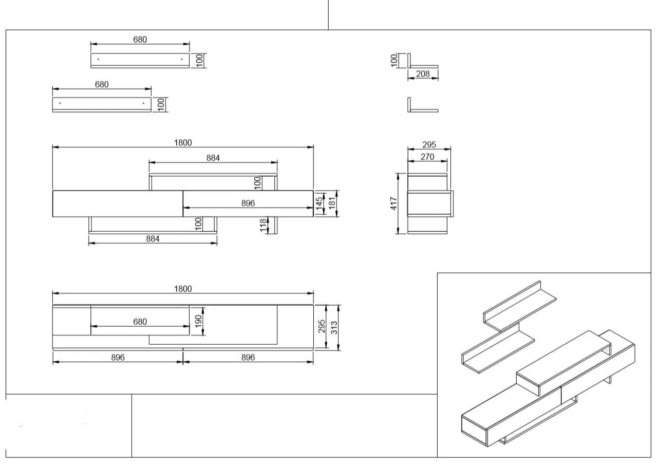 TV Unit Nirvana - Teak, White