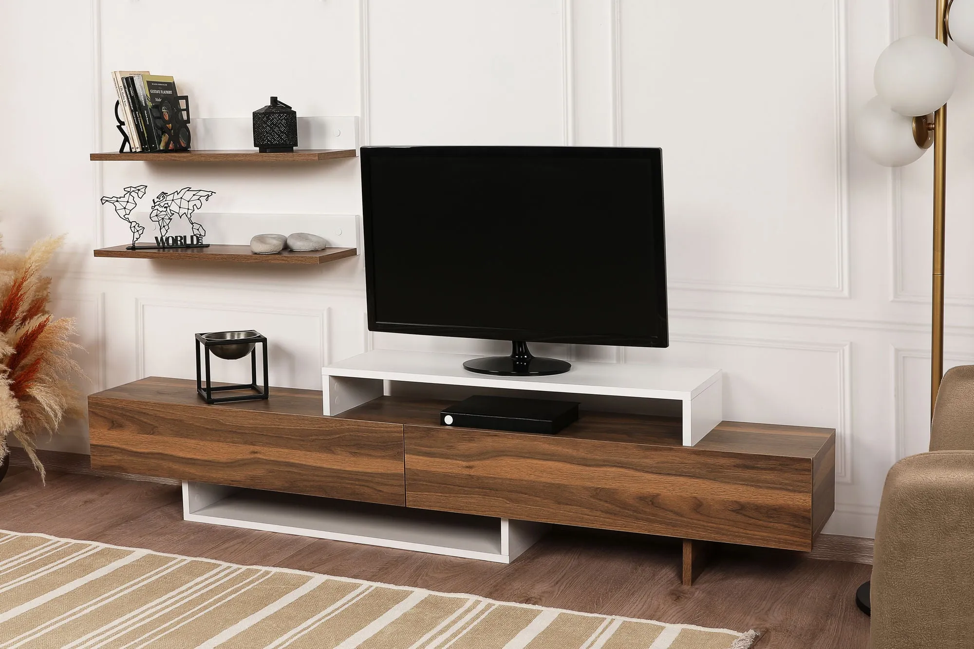 TV Unit Nirvana - Teak, White