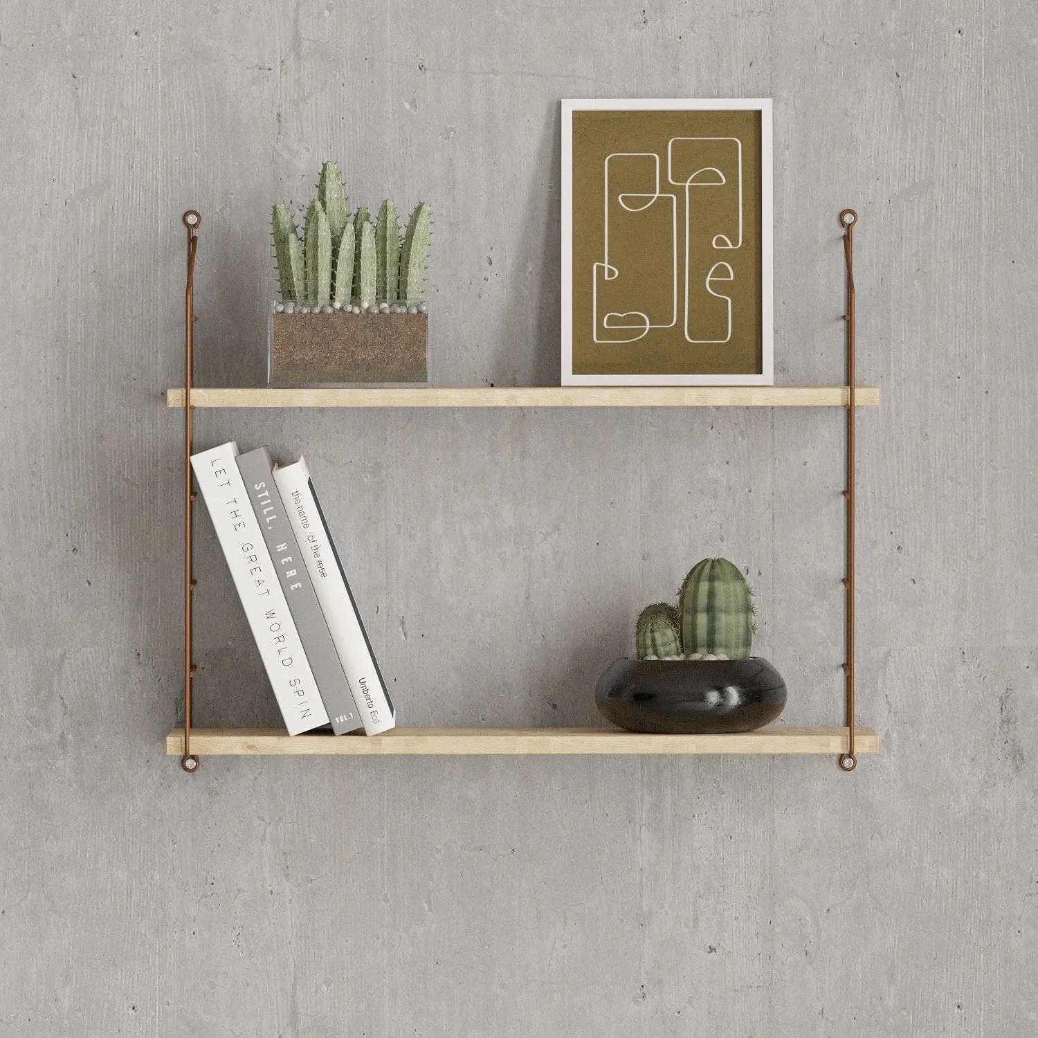 Wall Shelf Armoni 2'li - Oak