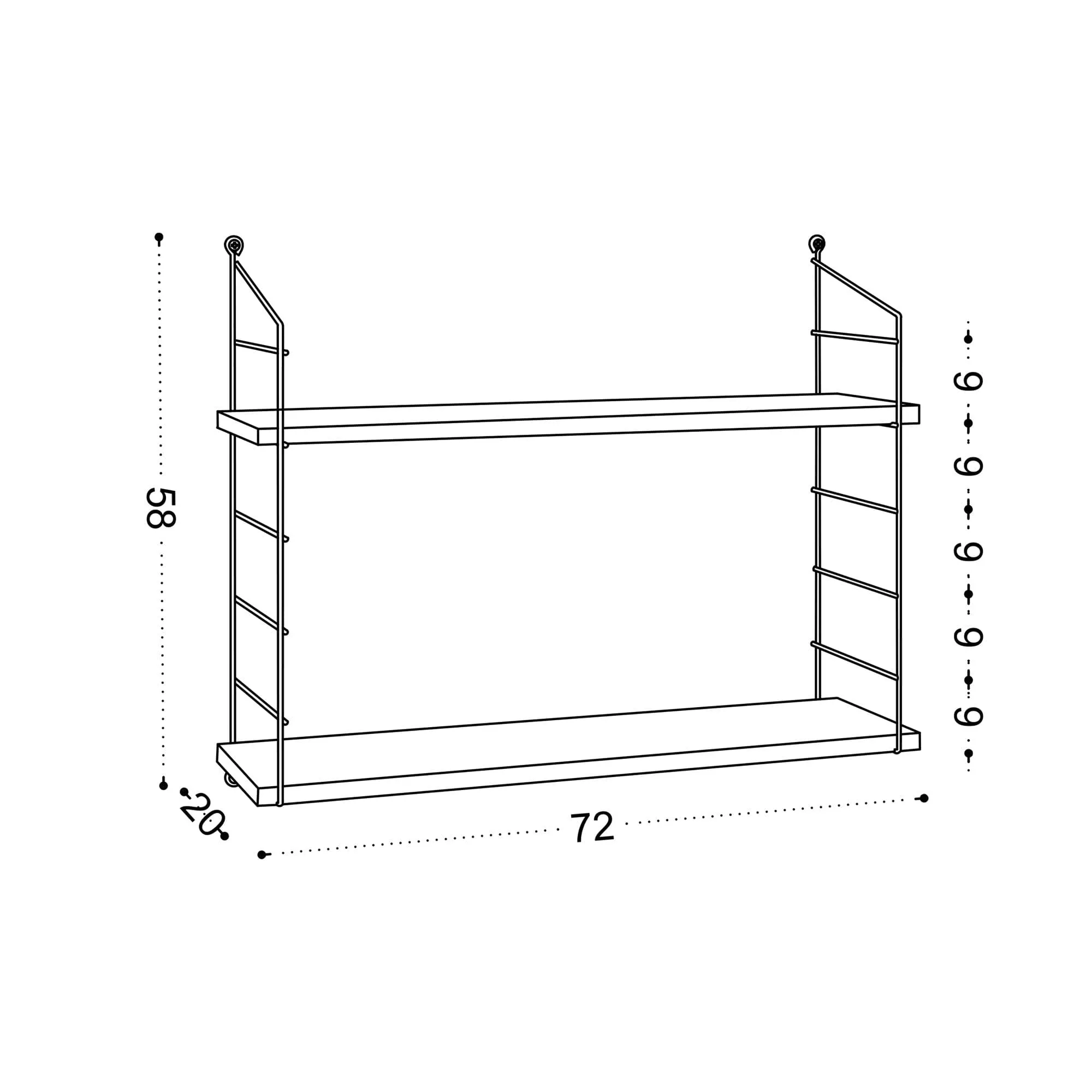 Wall Shelf Armoni 2'li - Oak